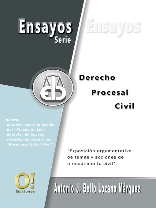 Title details for Ensayos de Derecho Procesal Civil by Antonio Bello Lozano Márquez - Available